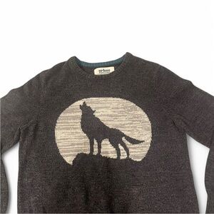 Urban Pipeline Pullover Sweater Men's Size Large Gray Moon Howling Wolf